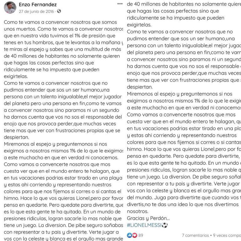 Enzo Fernandezin 6 il əvvəl Lionel Messiyə yazdığı məktub üzə çıxıb.Bu gün dünya çempionatı üçün birlikdə mübarizə aparırlar...