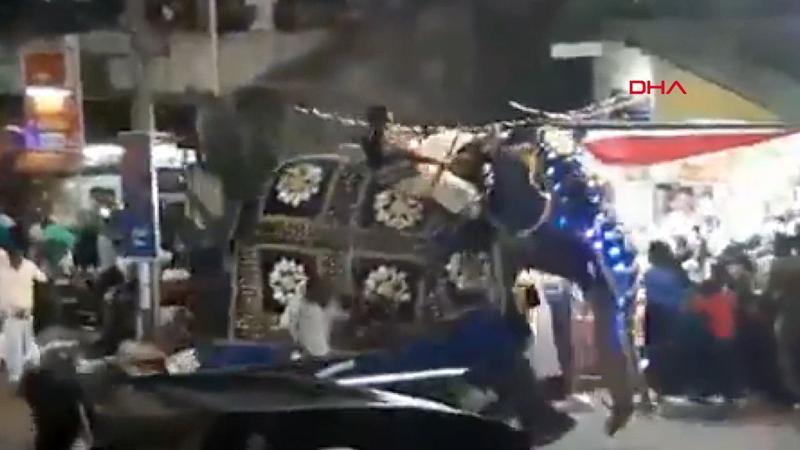 Sri Lanka'da filler kalabalığın arasına daldı: 17 yaralı