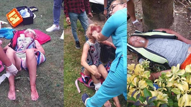 Deniz paraşütünün halatı koptu, iki turist 20 metreden yere çakıldı