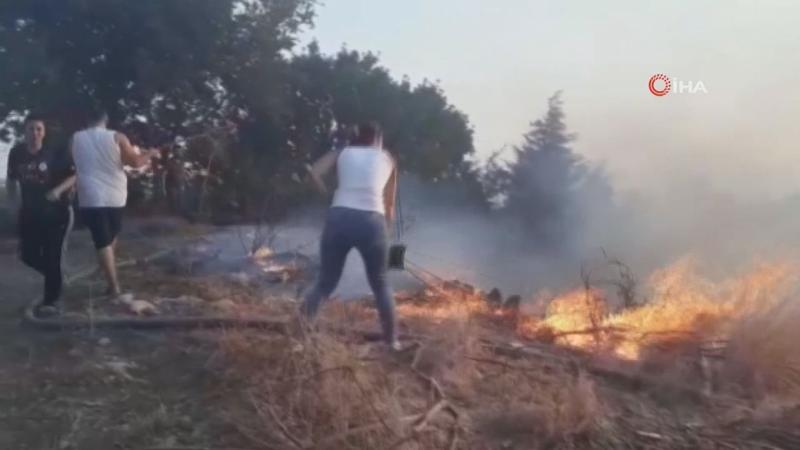 Serik'te arazi yangını