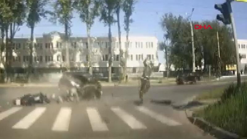 Motosikletli, feci kazadan sağ kurtuldu