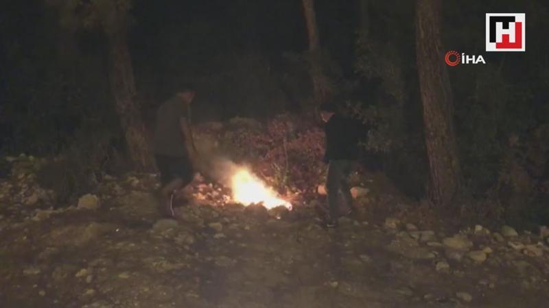 Ormanlık alanda yakılan ateş vatandaşları harekete geçirdi