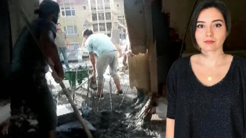 Yan tarafta yapılan inşaattan salonlarına beton doldu