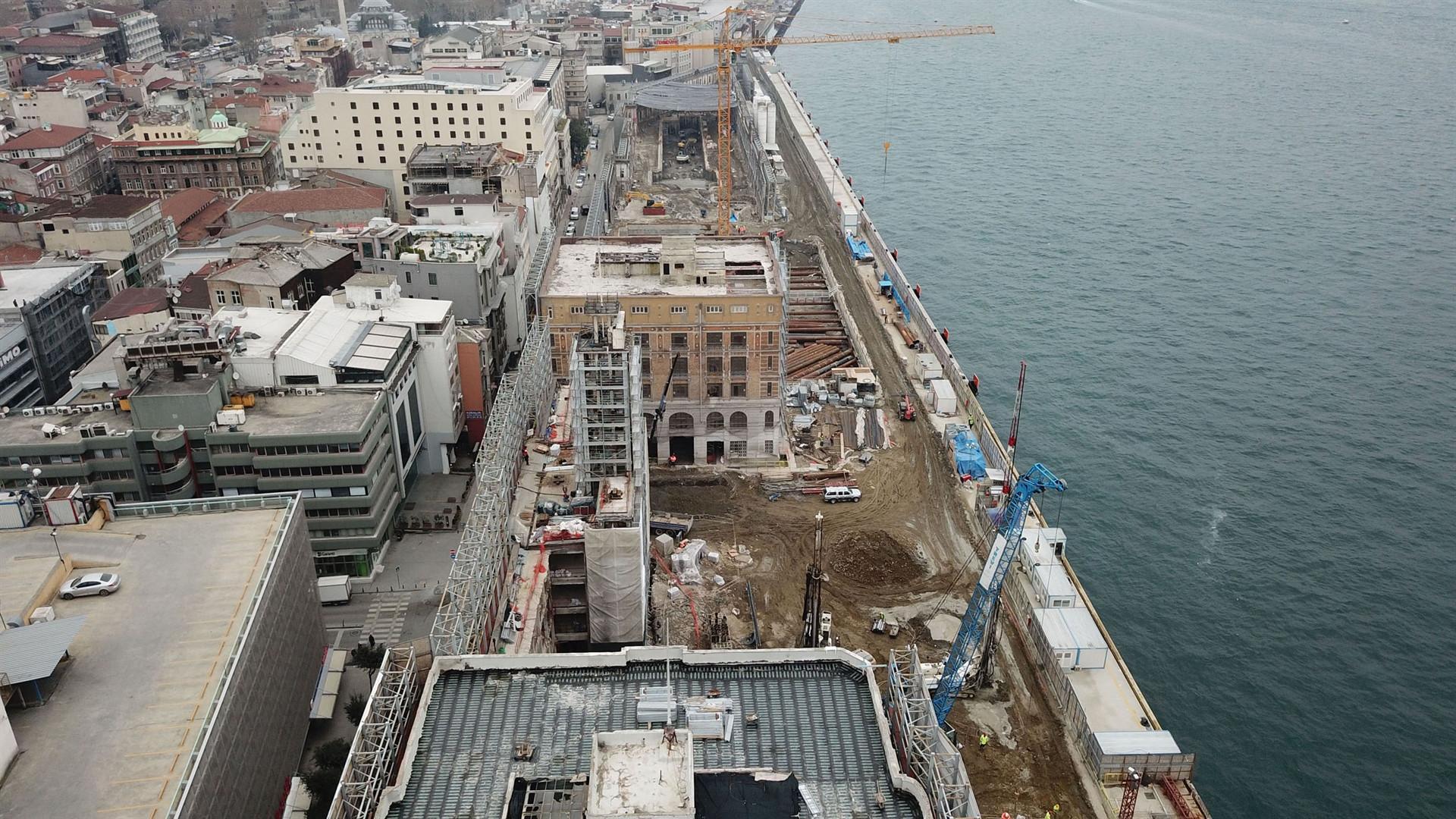 Galataport projesinin son hali havadan görüntülendi Son Dakika