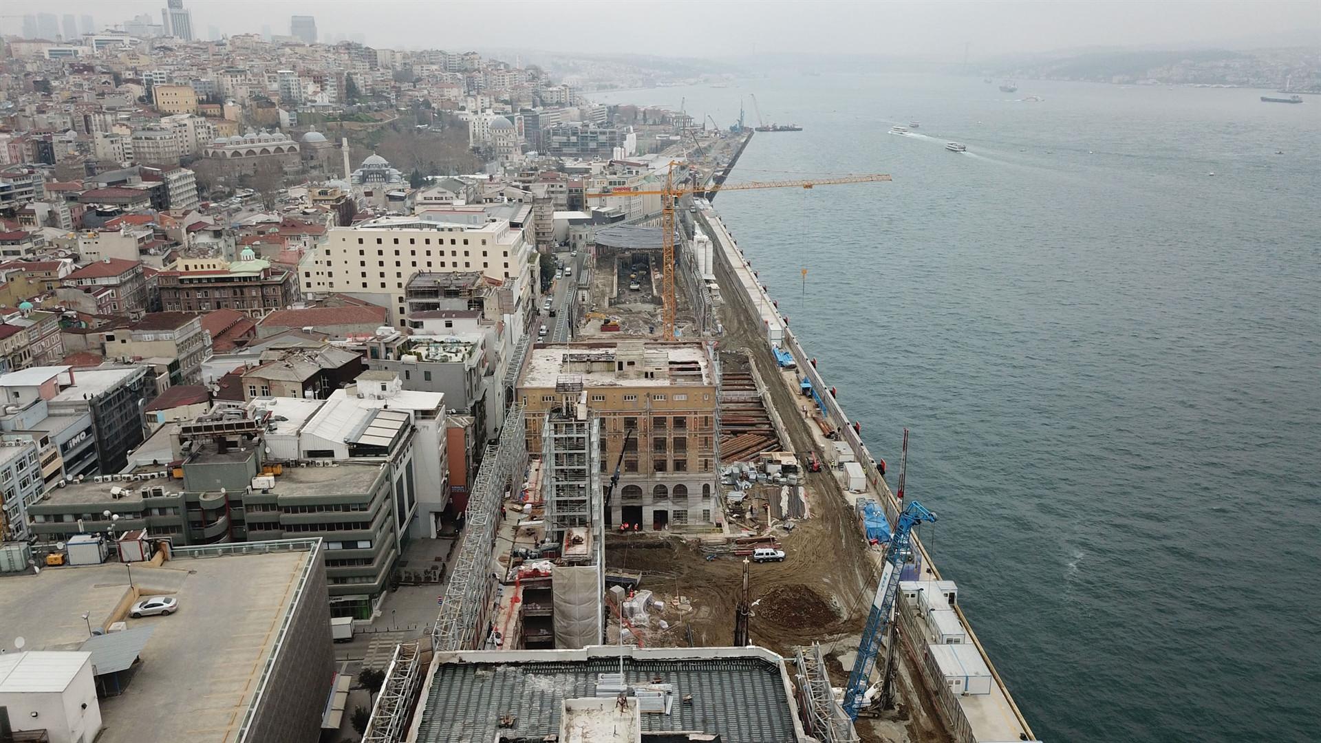 Galataport projesinin son hali havadan görüntülendi Son Dakika
