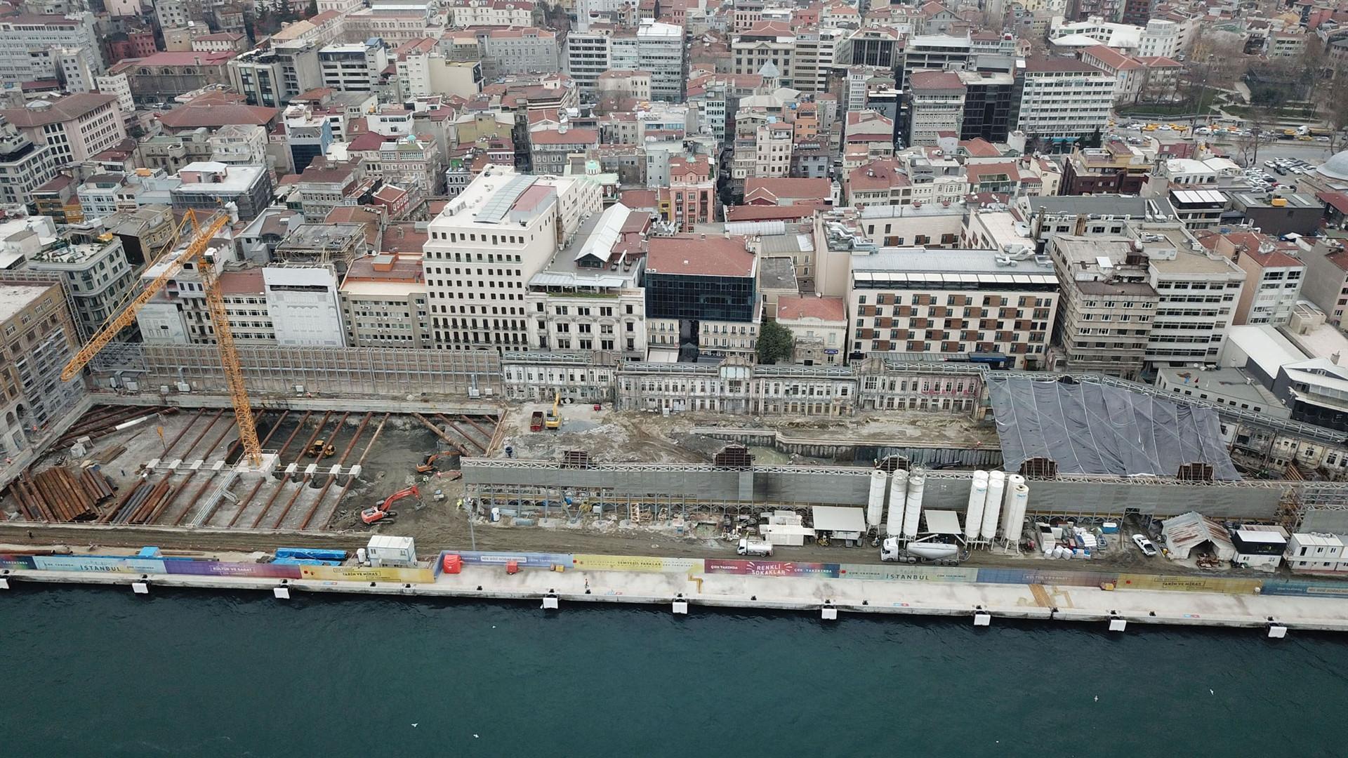 Galataport projesinin son hali havadan görüntülendi Son Dakika