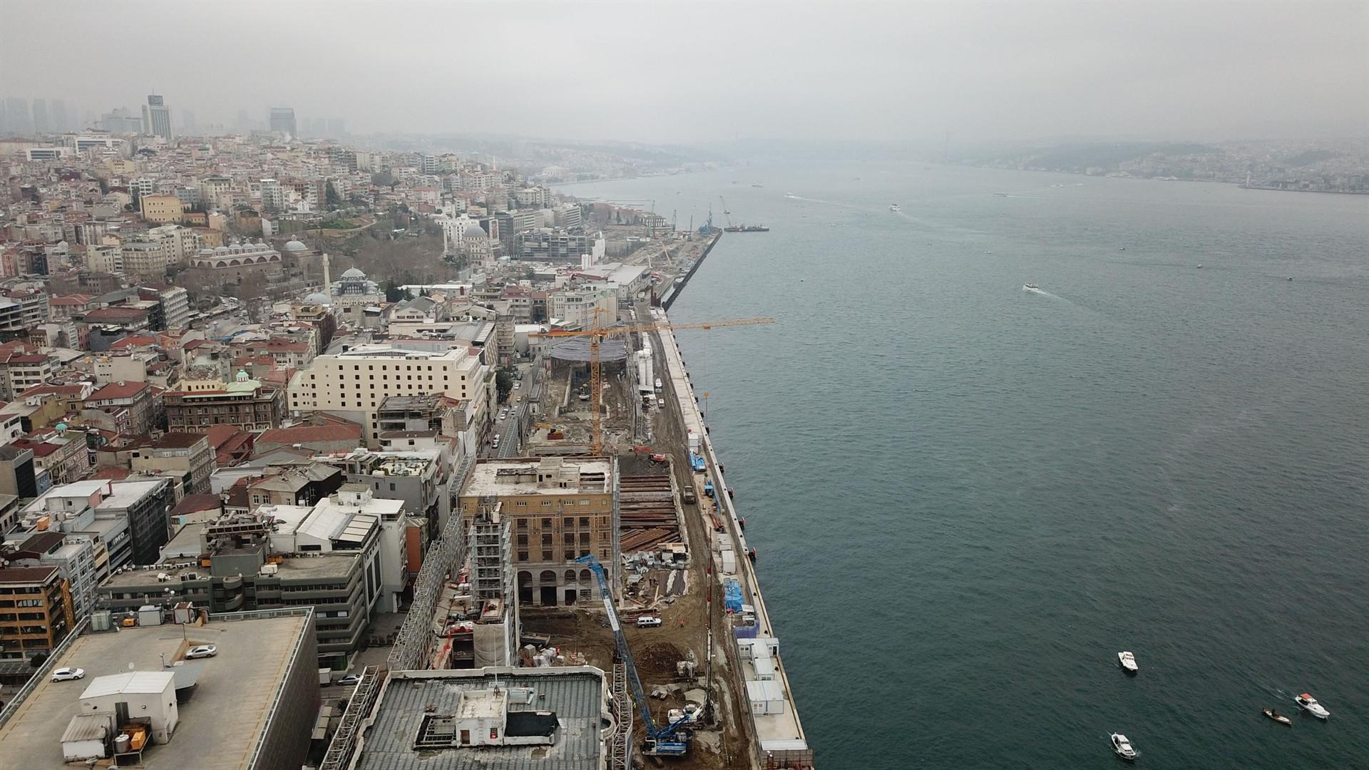 Galataport projesinin son hali havadan görüntülendi Son Dakika