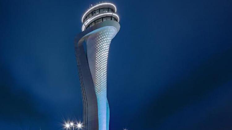 İstanbul Havalimanı'nın ışıkları otizm için mavi yandı