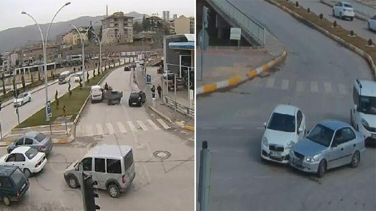 Tokat'ta trafik kazaları KGYS kameralarında
