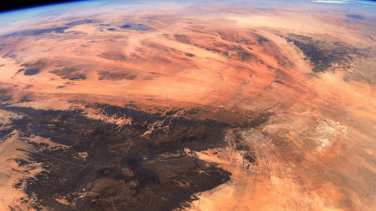 It was pulled from the space station!  Mars image on Earth