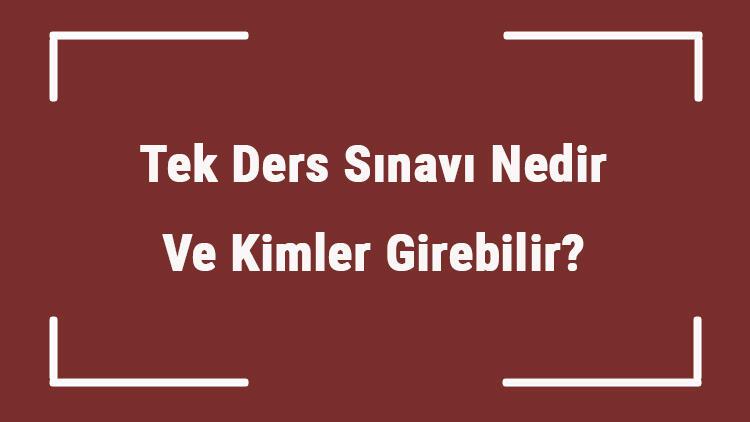 Tek Ders Sinavi Nedir Ve Kimler Girebilir Tek Ders Sinavi Ucretli Mi Basvurusu Nasil Yapilir