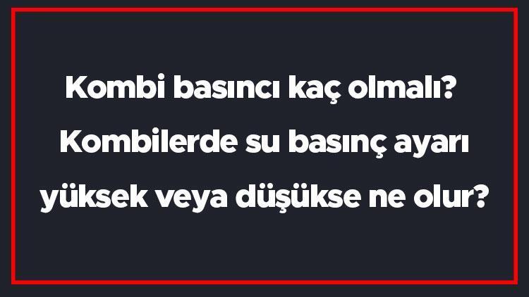 kombi basinci kac olmali kombilerde su basinc ayari yuksek veya dusukse ne olur