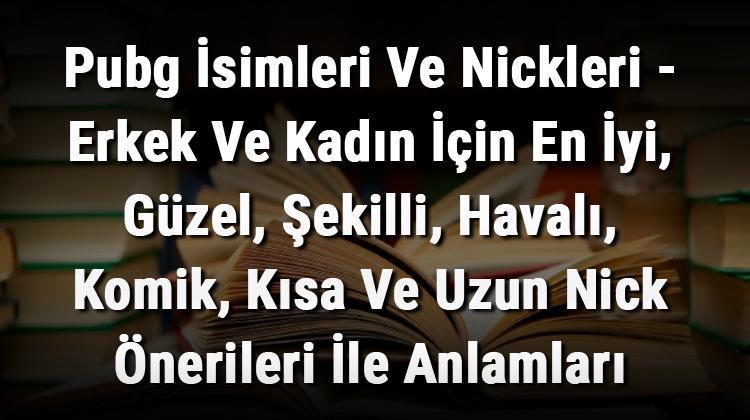 Pubg Isimleri Ve Nickleri Erkek Ve Kadin Icin En Iyi Guzel Sekilli Havali Komik Kisa Ve Uzun Nick Onerileri Ile Anlamlari