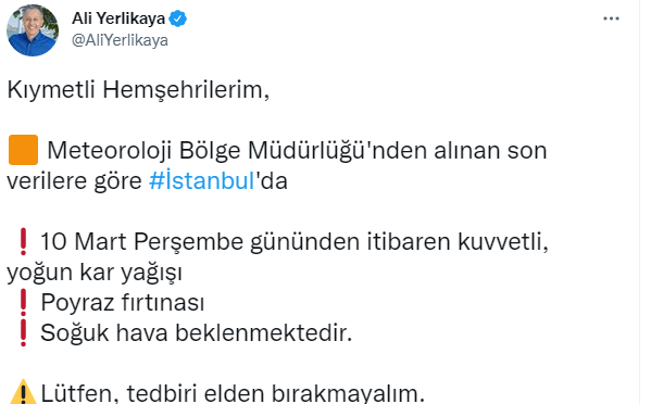 İSTANBUL VALİSİ YERLİKAYADAN AÇIKLAMA
