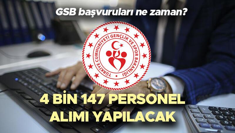 Gençlik ve Spor Bakanlığı (GSB) 4 bin 147 personel alımı yapıyor Bakan Kasapoğlu duyurdu Büro personeli, güvenlik görevlisi başvuruları ne zaman
