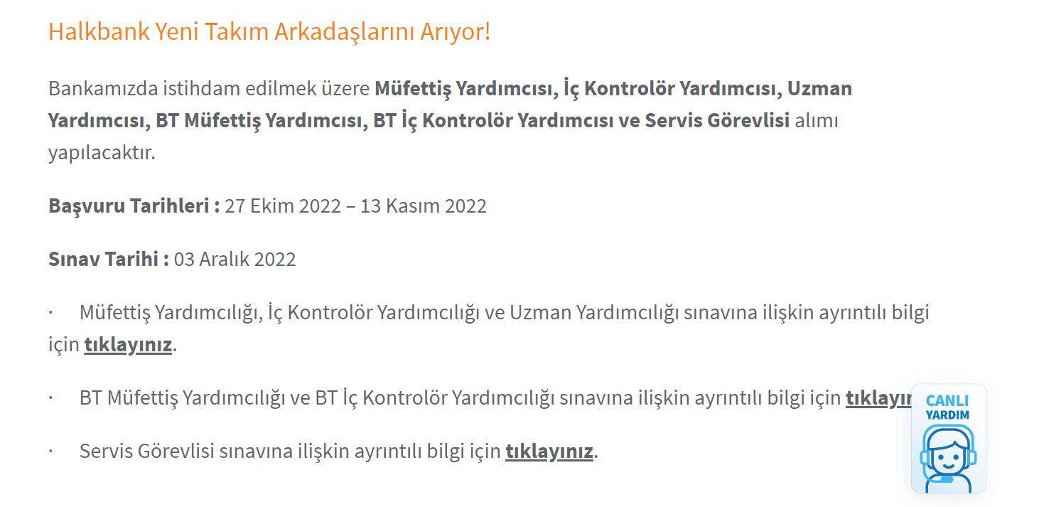 HALKBANK PERSONEL ALIMI YAPACAK HALKBANK PERSONEL ALIMI YAPACAK