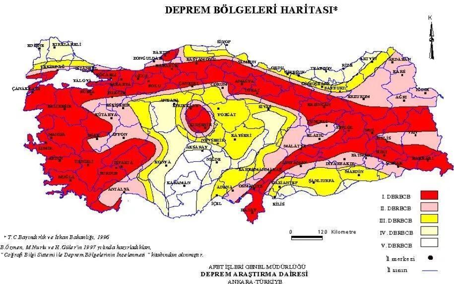 TÜRKİYE DEPREM RİSK HARİTASI