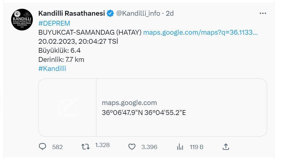 SON DAKİKA 6.4 BÜYÜKLÜĞÜNDE DEPREM