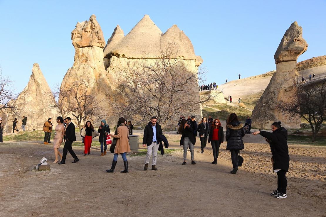 Kapadokya'da yarıyıl tatili yoğunluğu