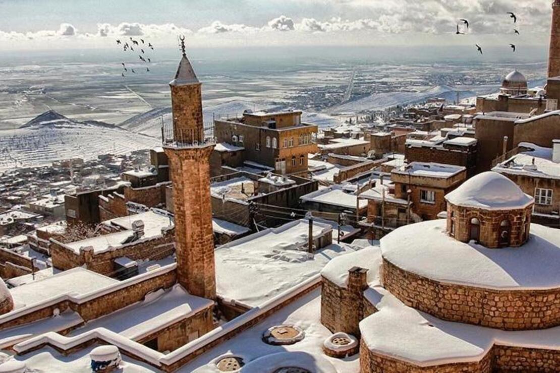 Mardin'de beyaz örtüyle kaplanan tarihi binalar turistleri büyüledi -  Seyahat Haberleri