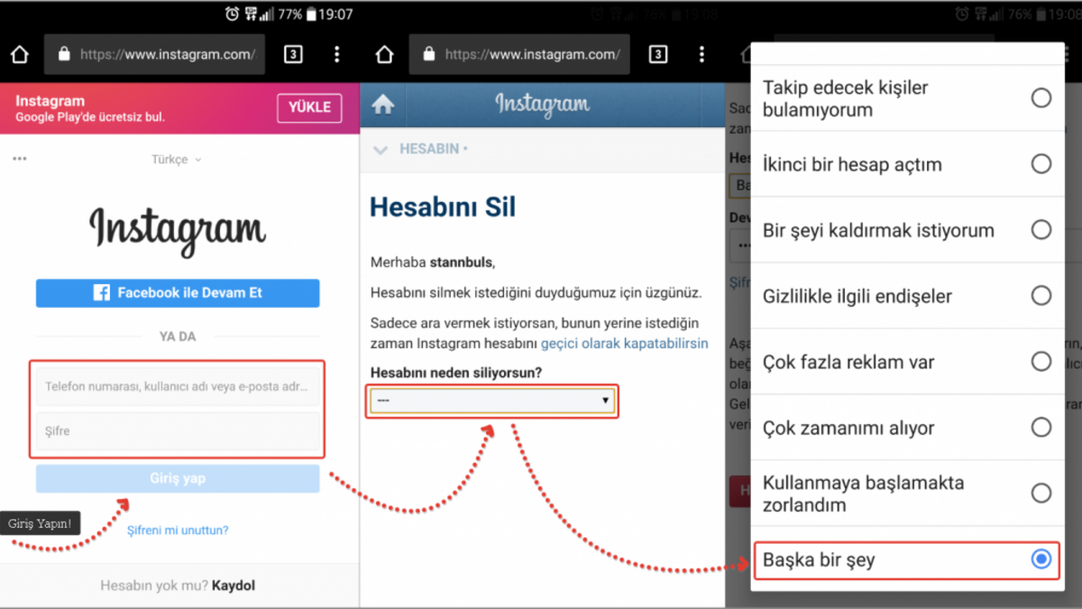 instagram hesap silme linki turkce teknoloji haberleri