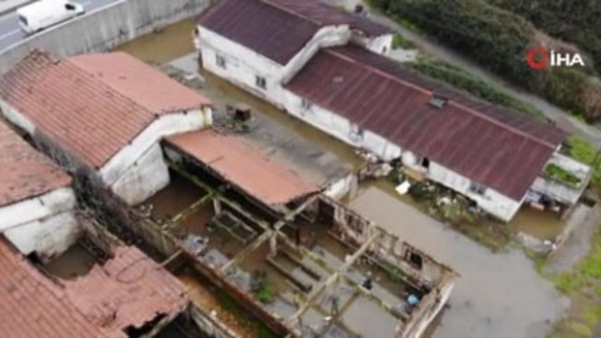 Son dakika… Kağıthane�de istinat duvarı çöktü, mandırayı su bastı Son dakika… Kağıthane�de istinat duvarı çöktü, mandırayı su bastı