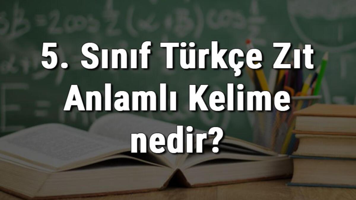 5 Sinif Turkce Zit Anlamli Kelime Nedir Zit Anlamli Kelimeler Konu Anlatimi