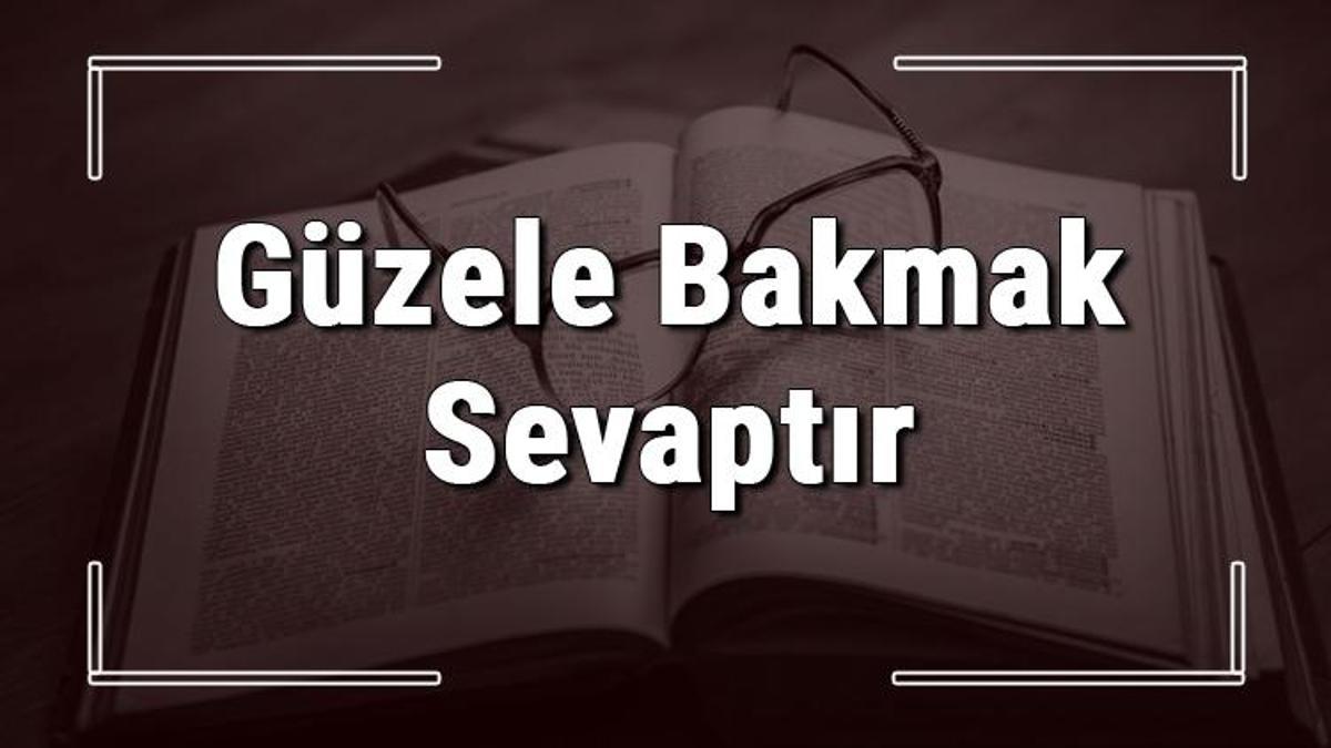 guzele bakmak sevaptir atasozunun anlami ve ornek cumle icinde kullanimi tdk