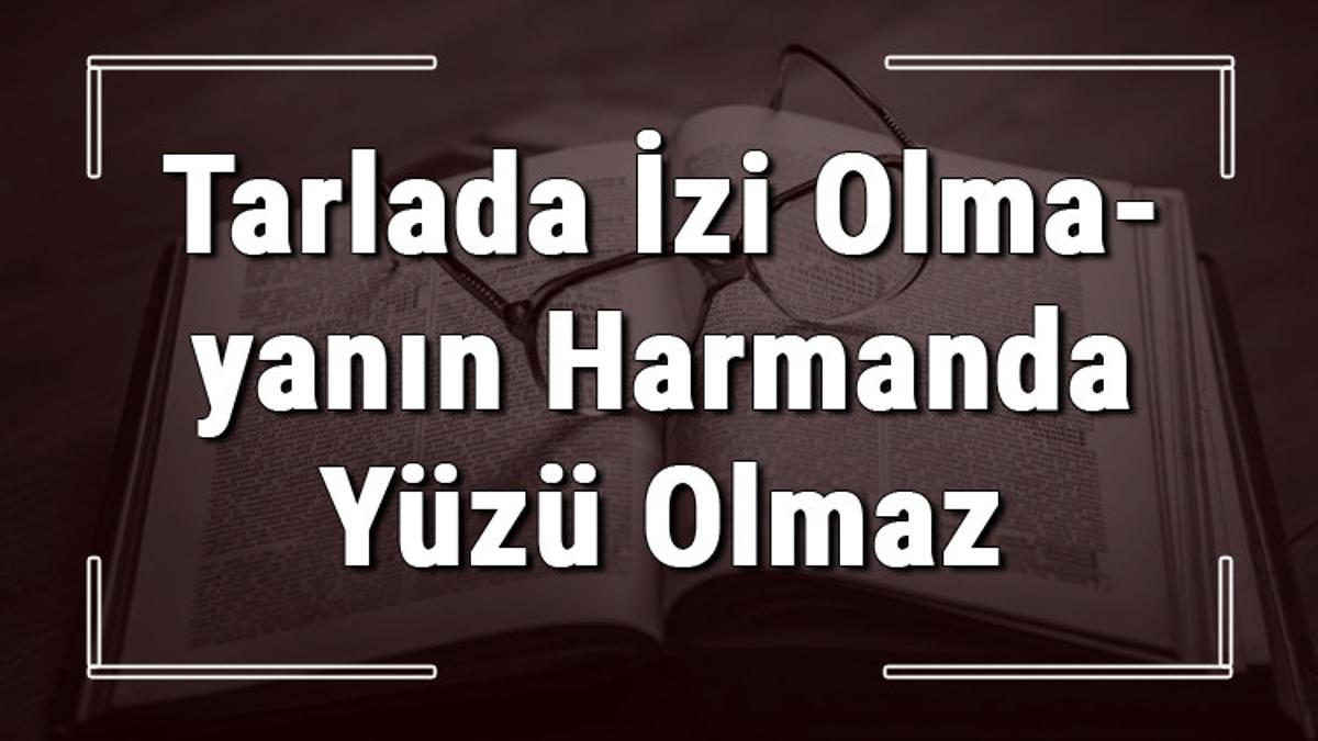 Tarlada İzi Olmayanın Harmanda Yüzü Olmaz atasözünün anlamı ve örnek Tarlada İzi Olmayanın Harmanda Yüzü Olmaz atasözünün anlamı ve örnek