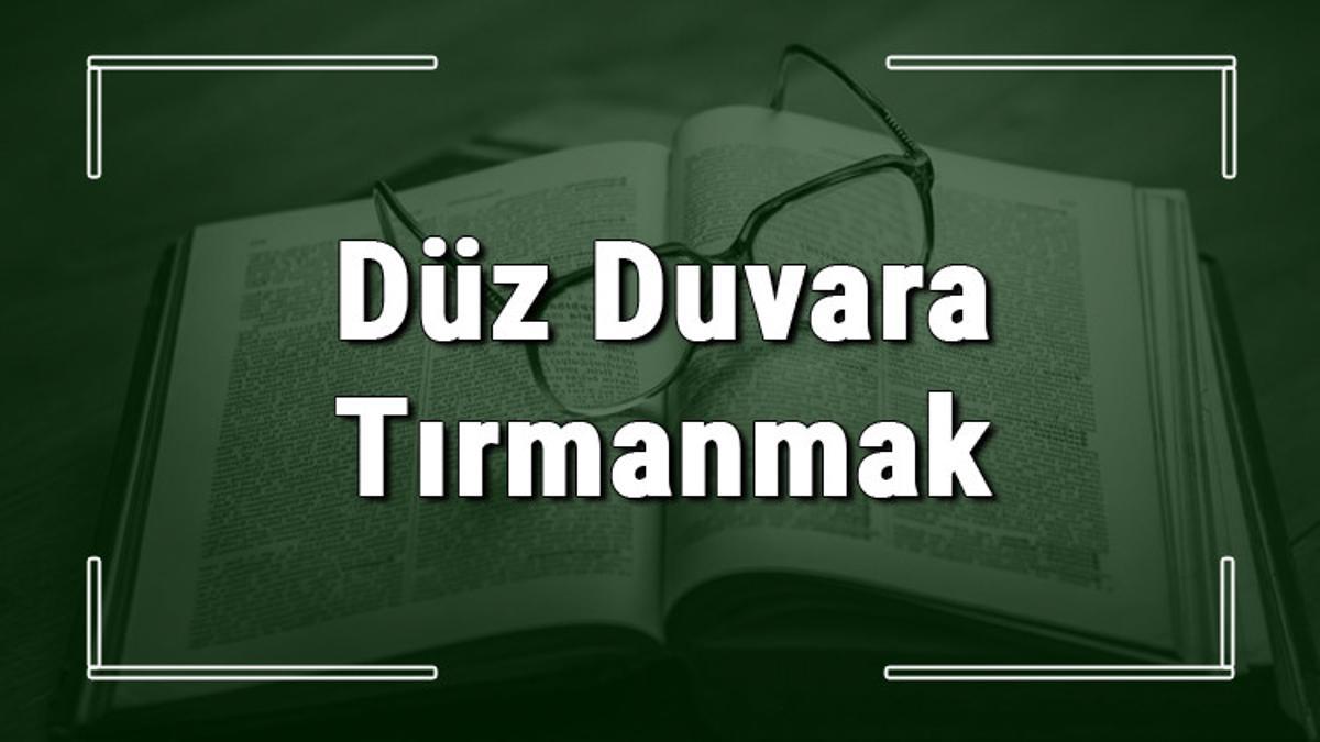 Düz Duvara Tırmanmak deyiminin anlamı ve örnek cümle içinde kullanımı (TDK) Düz Duvara Tırmanmak deyiminin anlamı ve örnek cümle içinde kullanımı (TDK)