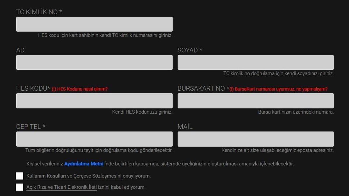 burulas ve bursakart hes kodu tanimlama ve alma ekrani son dakika haberleri internet