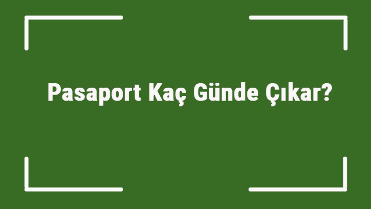 pasaport kac gunde cikar pasaport ciktiktan sonra kac gunde gelir