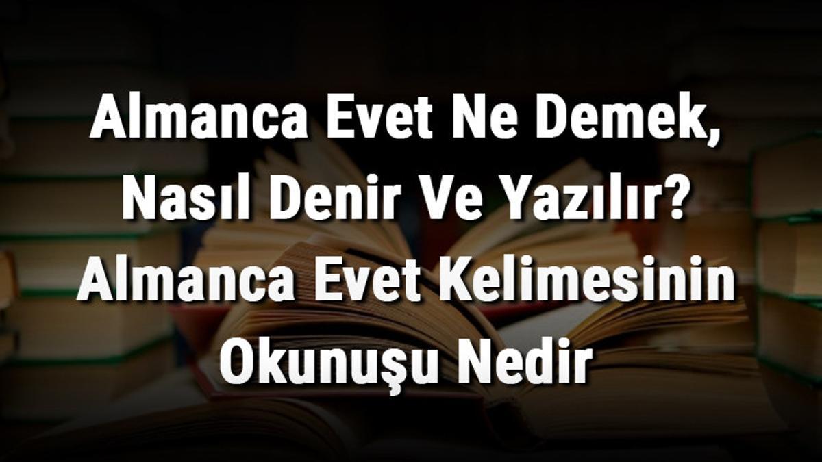 Almanca Evet Ne Demek, Nasıl Denir Ve Yazılır? Almanca Evet Kelimesinin