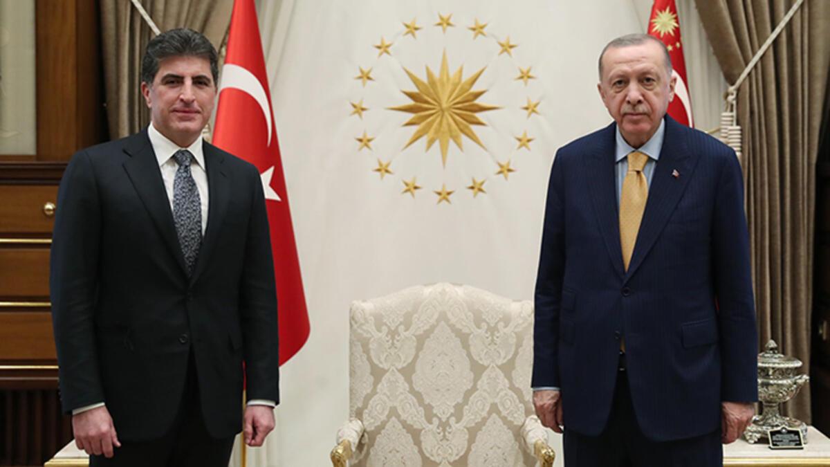 Cumhurbaşkanı Erdoğan IKBY Başkanı Neçirvan Barzani yi kabul etti