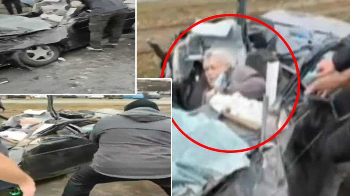 Ukraynada rus tankı avtomobilin üstündən keçdi... 20 yanvarda Bakıda olduğu kimi - VİDEO