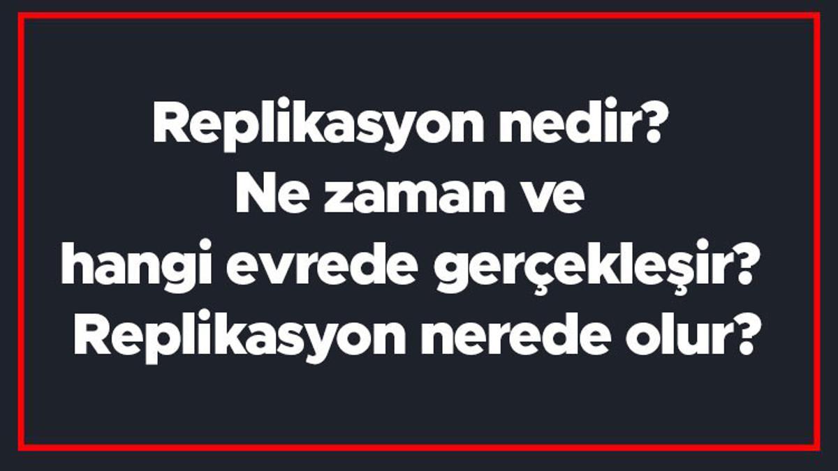Replikasyon nedir? Ne zaman ve hangi evrede gerçekleşir? Replikasyon