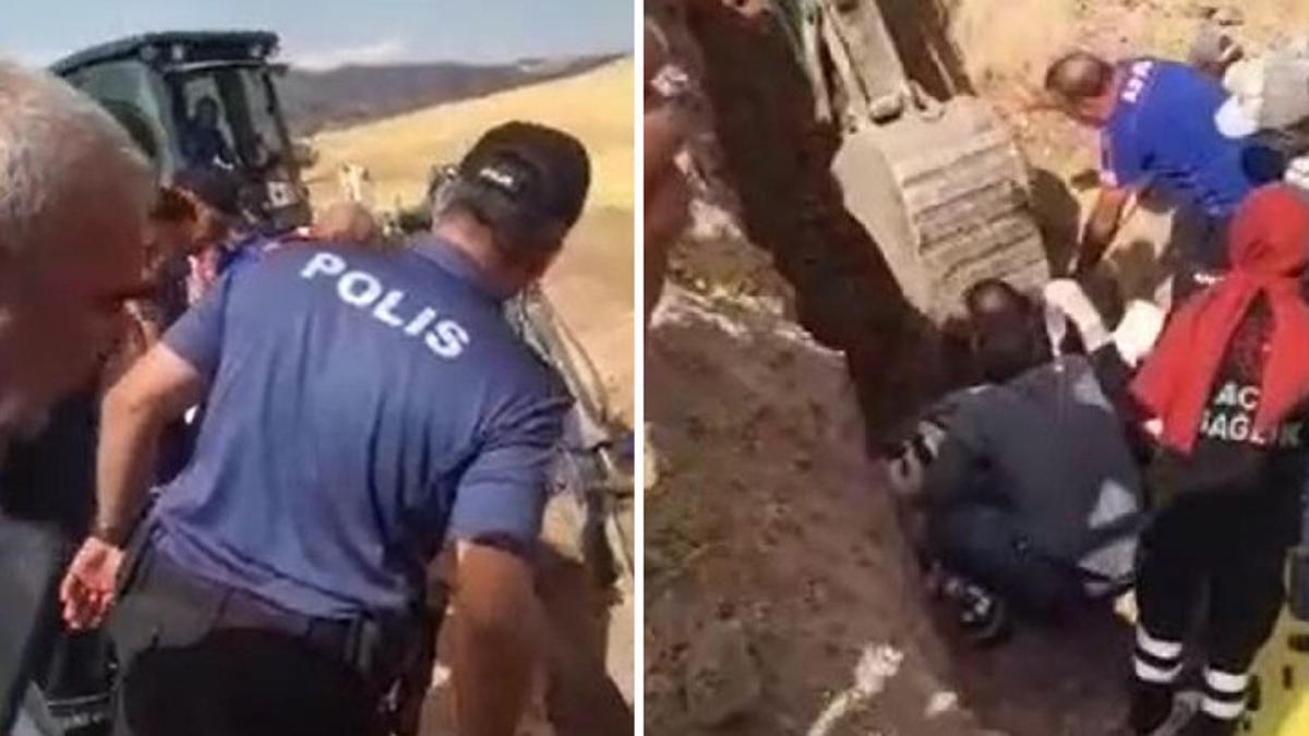 Göçükte toprak altından çıkarılan işçi hastaneye kaldırıldı