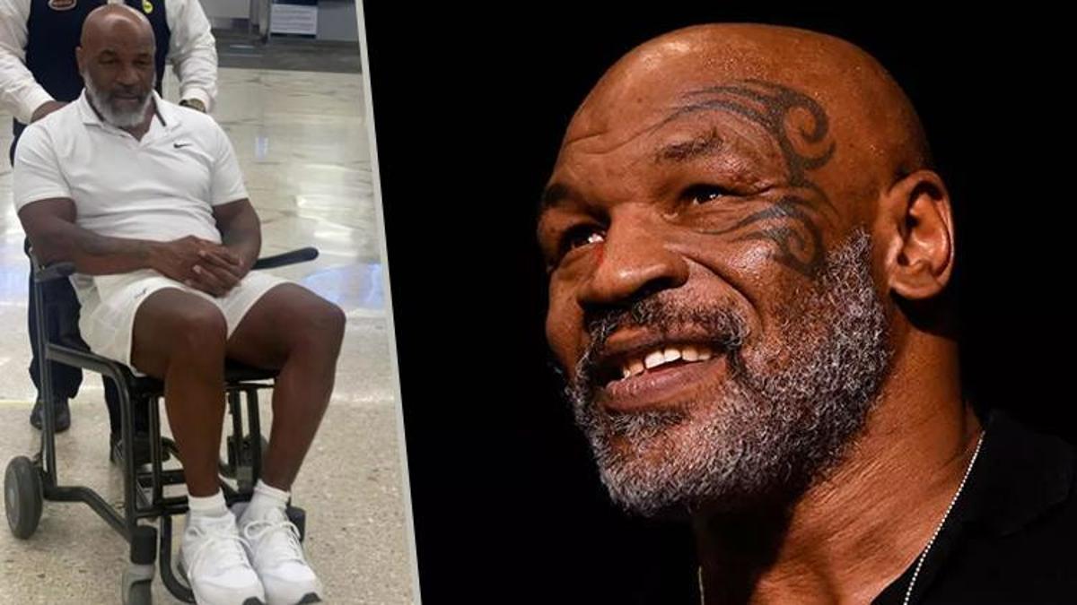 Mike Tyson, who was shown in a wheelchair, announced his discomfort!  I can’t even speak