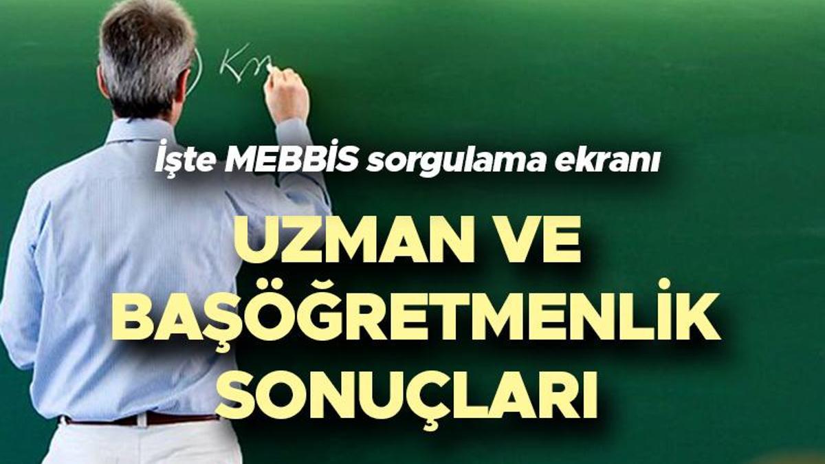 Uzman öğretmenlik Ve Başöğretmenlik Sonucu MEBBİS E-devlet Sorgulama ...