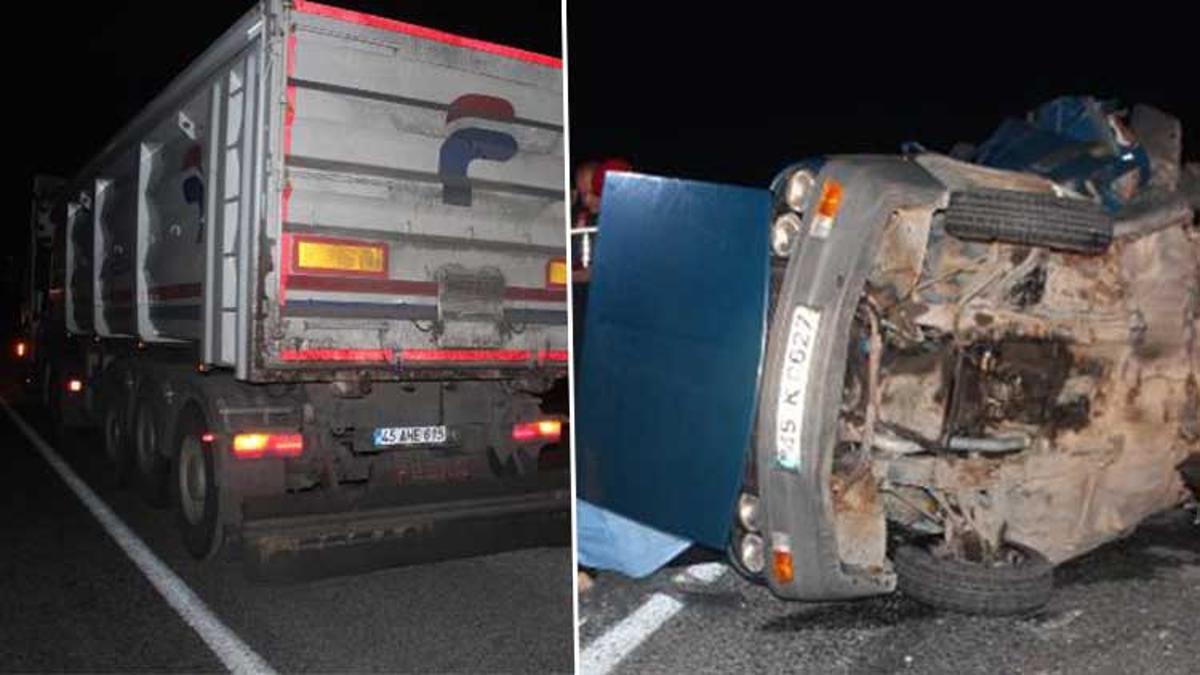 TIR, yol kenarında bekleyen otomobile çarptı; abla- kardeş öldü, 1 ağır yaralı