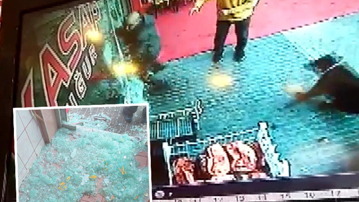Köpekten kaçarken çarptığı cam kapıyı parçaladı