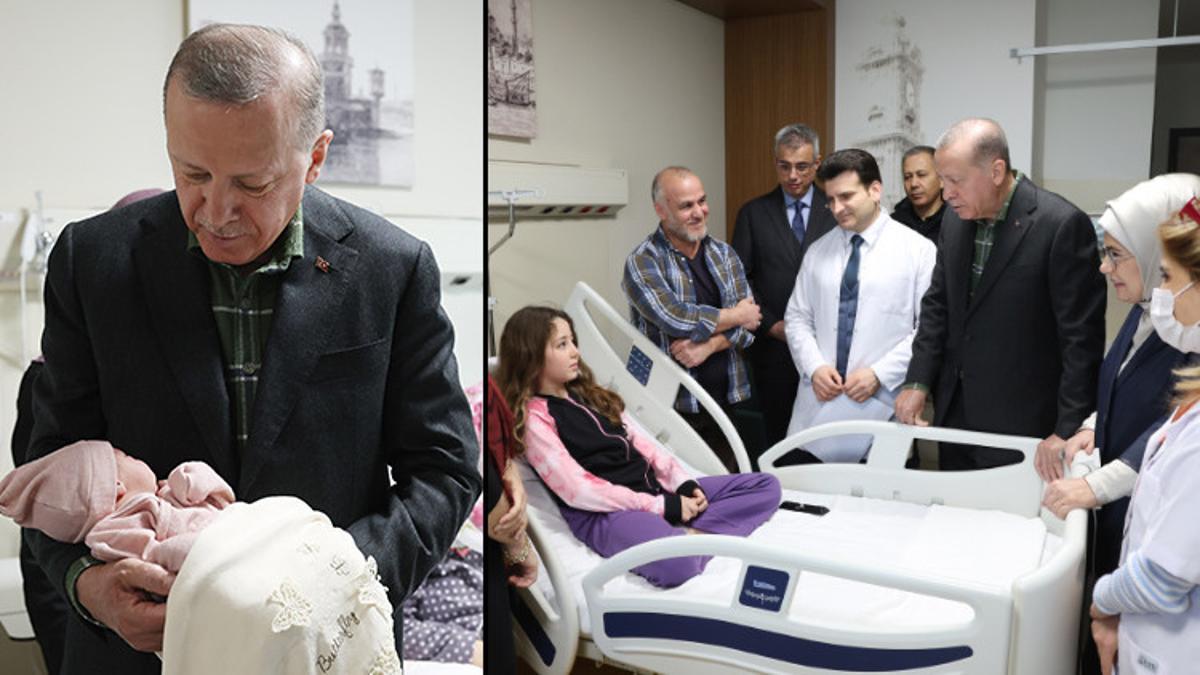 Cumhurbaşkanı Erdoğan İstanbul’da tedavi gören depremzedeleri ziyaret etti