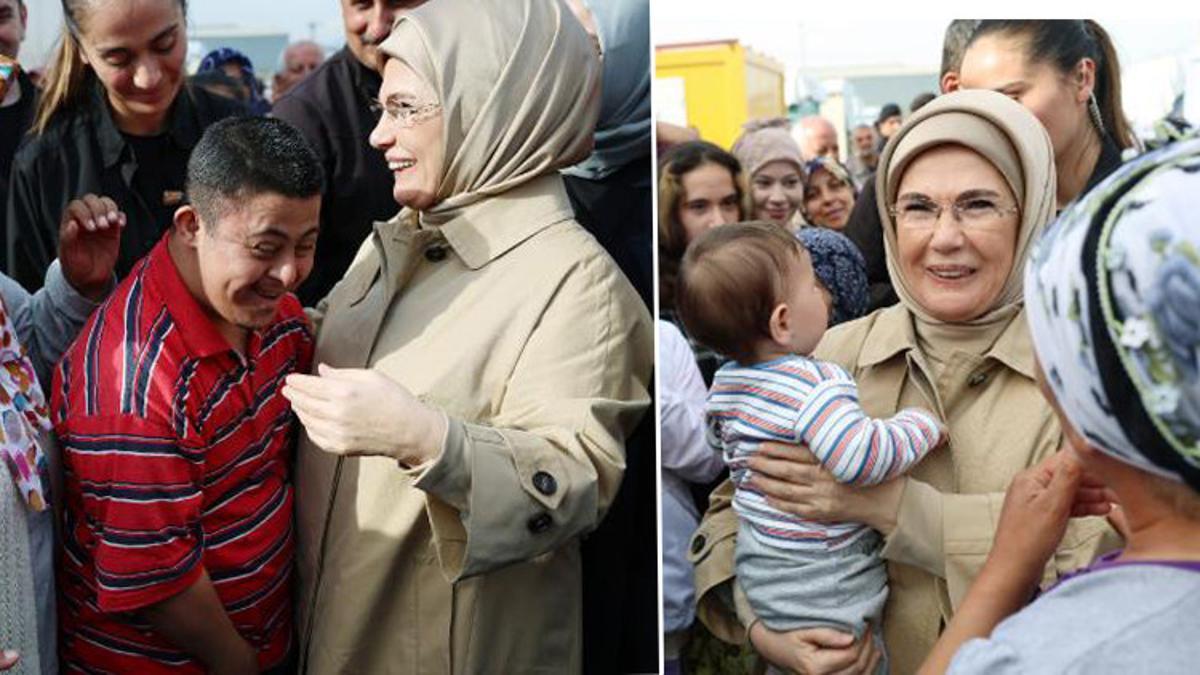 Emine Erdoğan, Hatay’da depremzedelerle bir araya geldi