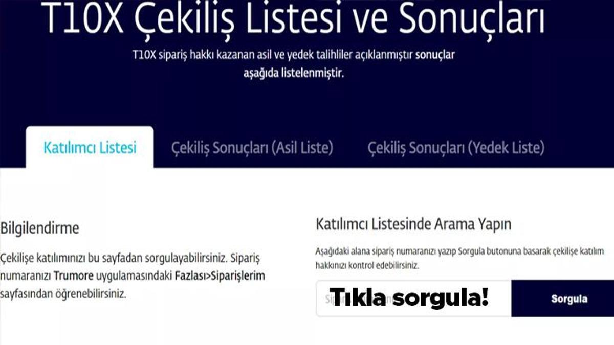 TOGG SONUÇ SORGULAMA EKRANI | İsim Listesi Belli Oldu (Asil Liste ...