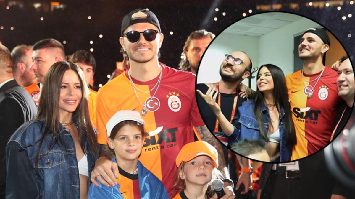 Galatasaray'ın şampiyonluk kutlamasında Icardi ile düet yapan Simge Sağın O