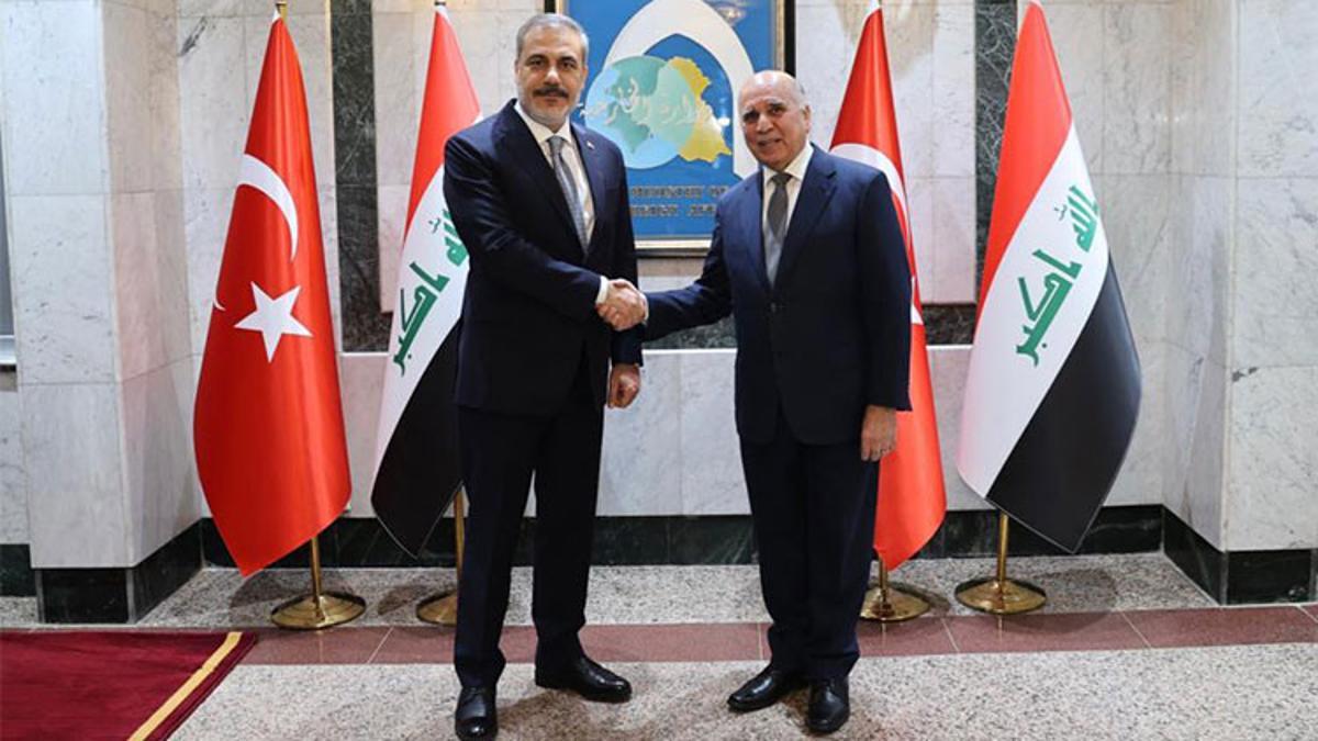 Dışişleri Bakanı Fidan, Irak’ta… Mevkidaşı Fuad Hüseyin ile bir araya geldi
