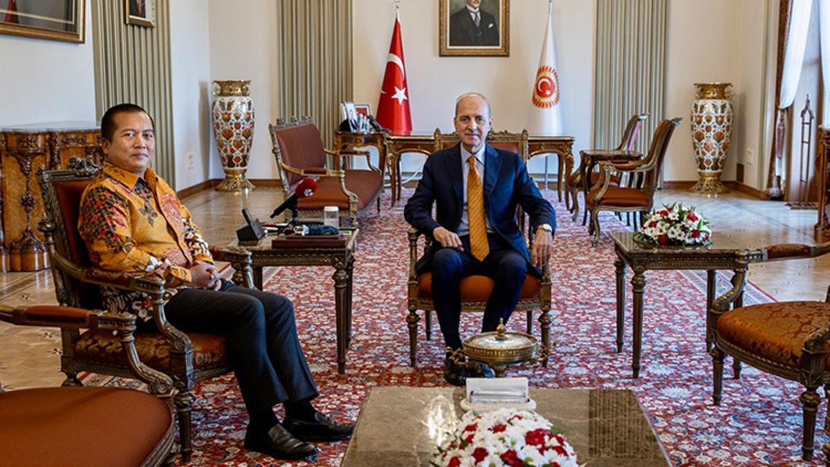 TBMM Başkanı Kurtulmuş, Endonezya’nın Ankara Büyükelçisi İkbal’i kabul etti