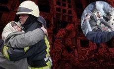 Kievde apartman vuruldu İşte ilk görüntüler