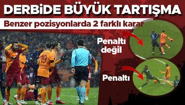 Galatasaray-Trabzonspor maçında büyük tartışma Benzer pozisyonlar, 2 farklı karar ve taraftarlardan tepki...