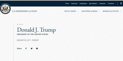 ABDde bomba gelişme Dışişleri sitesinde ilginç bilgi: Trumpın görev süresi sona erdi